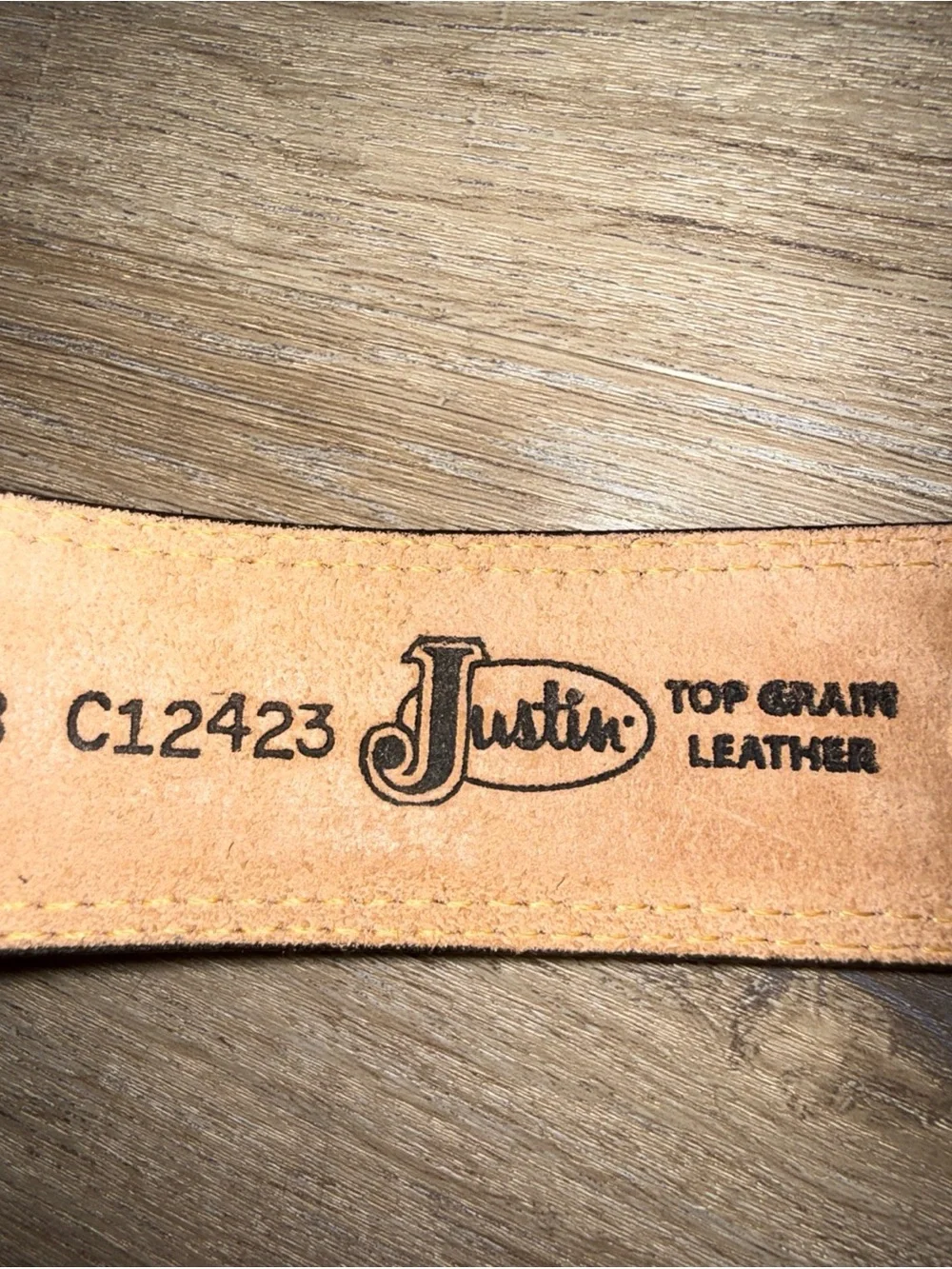 Black Justin Ranch Star Cowboy Western Belt For Men, Size 38 NEW